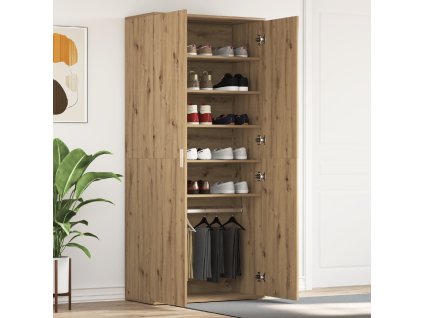 Skříň na obuv Artisanový dub 80 x 39 x 178 cm kompozitní dřevo