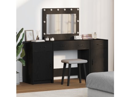 Kosmetický stůl 3 pcs Černá 40 x 41 x 75 cm Kompozitní dřevo