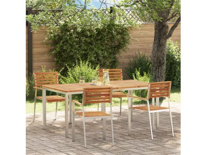 Zahradníjídelníset 5 pcs Hnědá Masivní akáciové dřevo