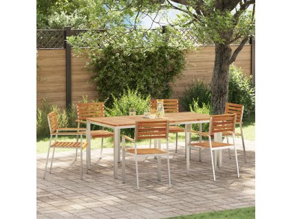 Zahradníjídelníset 7 pcs Hnědá Masivní akáciové dřevo