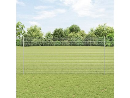 Svařovaný drátěný plot s 10 U sloupky Stříbrná 1,4x10 m Ocel