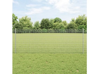 Svařovaný drátěný plot s 11 U sloupky stříbrný 0.8x25 m ocel