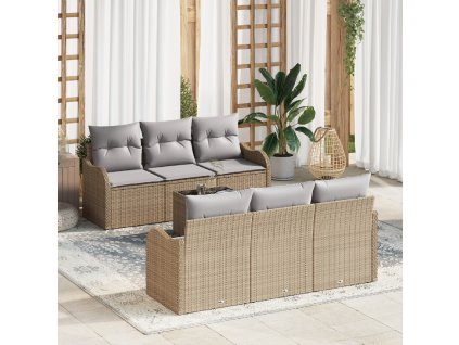 Sada zahradních pohovek Béžová 55 x 55 x 37 cm polyratan