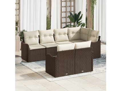 Sada zahradních pohovek Hnědá polyratan