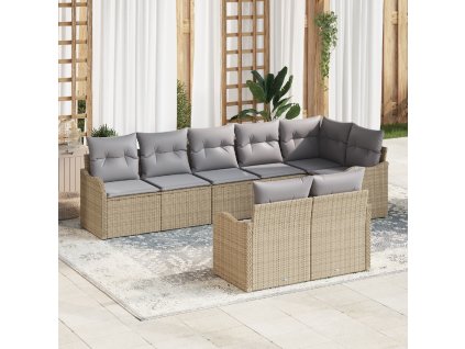 Sada zahradních pohovek 8 pcs Béžová polyratan