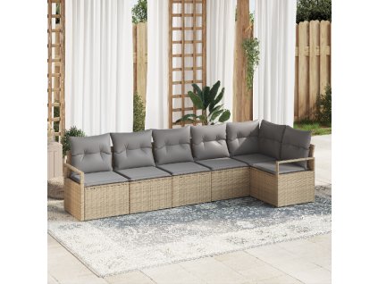 Set pohovek 6 pcs Béžová polyratan