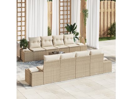 Sada zahradních pohovek 7 pcs Béžová a krémová polyratan