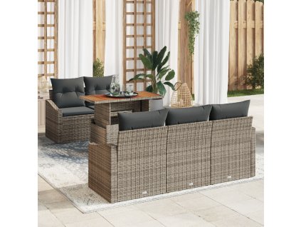 Zahradní jídelní souprava Šedá a hnědá 100 x 55 x 73 cm