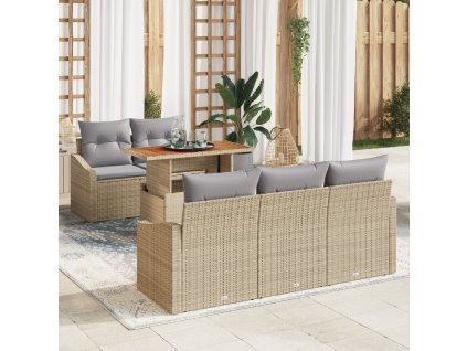 Zahradní jídelní souprava Beige a šedá 100 x 55 x 73 cm