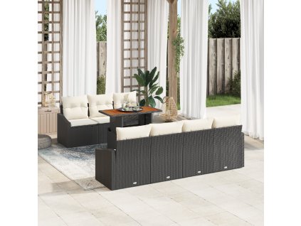 Zahradní jídelní souprava Černá a krémová 100 x 55 x 73 cm