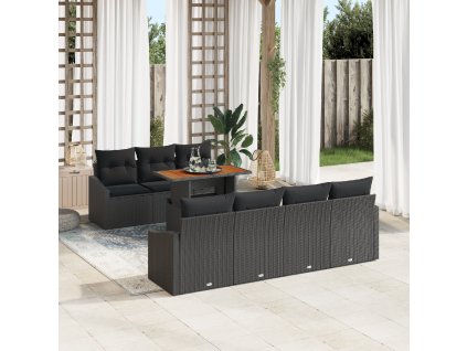 Zahradní jídelní souprava Černá a hnědá 100 x 55 x 73 cm