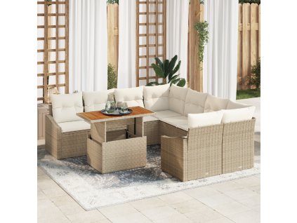 Zahradní jídelní souprava Béžová a krémová 100 x 55 x 73 cm