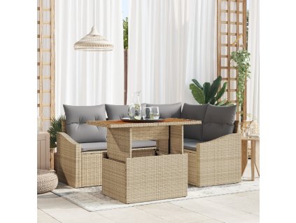 Zahradní jídelní souprava Beige a šedá 100 x 55 x 73 cm