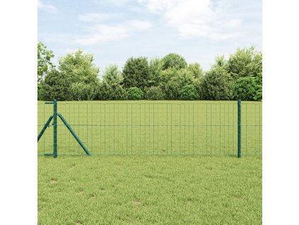 Plot s sloupkem Zelená 0,8 x 10 m Ocel a PVC