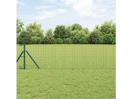 Plot s sloupkem Zelená 0,6 x 10 m Ocel a PVC