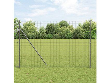Plot s sloupkem Šedá 1,6 x 10 m Ocel a PVC 3350376