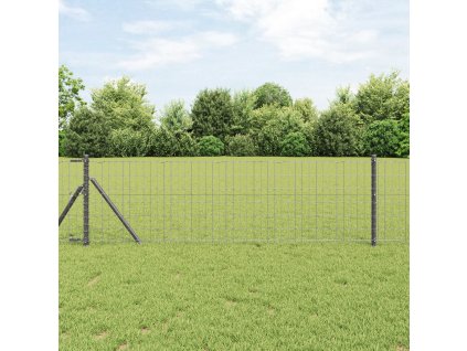 Plot s sloupkem Šedá 0,4 x 10 m Ocel a PVC