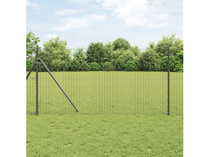 Plot s sloupkem Šedá 1 x 10 m Ocel a PVC 3350380