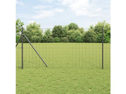 Plot s sloupkem Šedá 1,2 x 10 m Ocel 3350397