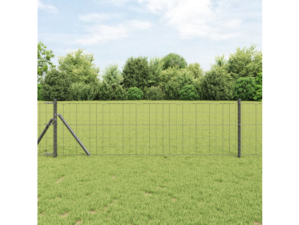Plot s sloupkem Šedá 0,4 x 50 m Ocel a PVC 3350432