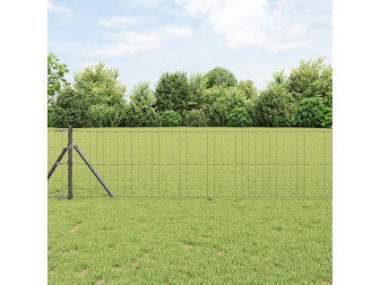 Plot s sloupkem Šedá 0,8 x 10 m Ocel 3350438