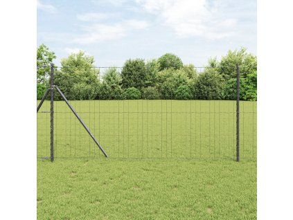 Plot s sloupkem Šedá 1,2 x 25 m Ocel 3350448