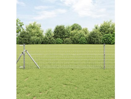 Plot s sloupkem Stříbrná 0,8 x 10 m Ocel a PVC