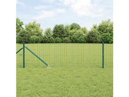 Plot s sloupkem Zelená 0,4 x 10 m Ocel a PVC