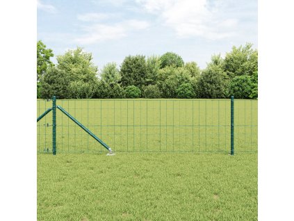 Plot s sloupkem Zelená 0,6 x 25 m Ocel a PVC
