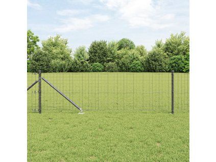 Plot s sloupkem Šedá 0,4 x 10 m Ocel a PVC 3350634