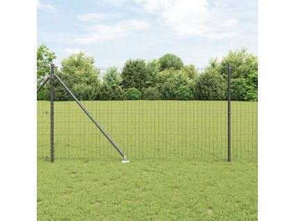 Plot s sloupkem Šedá 1 x 10 m Ocel a PVC 3350637