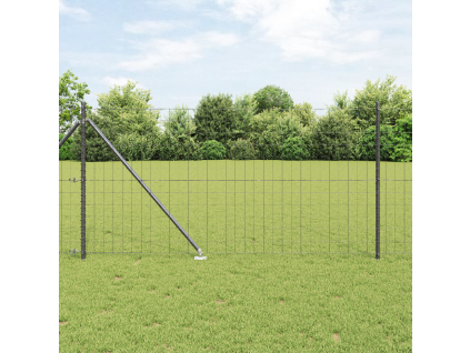 Plot s sloupkem Šedá 1 x 10 m Ocel a PVC 3350653