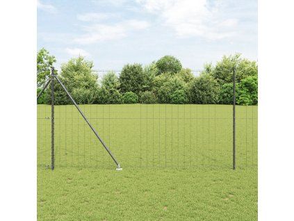 Plot s sloupkem Šedá 1,5 x 10 m Ocel 3350664