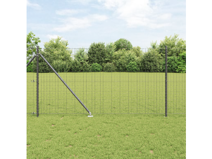 Plot s sloupkem Šedá 1 x 25 m Ocel a PVC