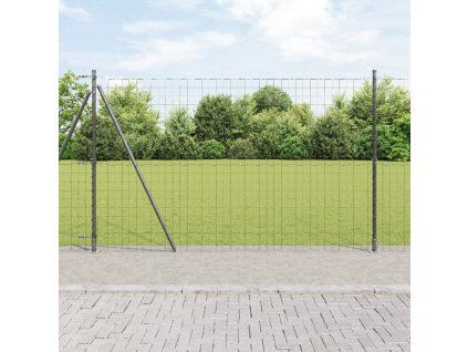 Plot s sloupkem Šedá 1,5 x 10 m Ocel 3350972