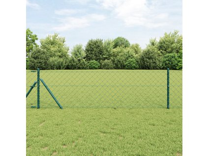 Plotový sloupek. Zelená 25 x 0,6 m (60 x 60 mm síť) Ocel a PVC