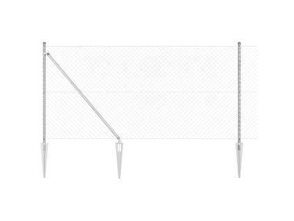 Řetězový plot se 7 skvělými sloupky 1,4x10 m Pozinkovaná ocel