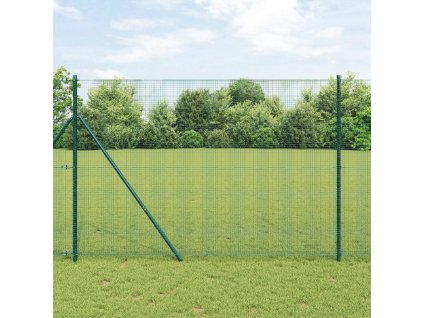 Svařovaný drátěný plot s 13 posty Zelený 1,5 x 25 m Ocel