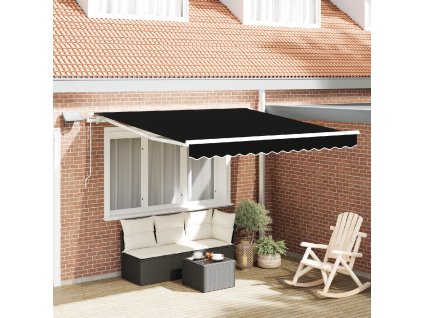 Budsorovatelné zastřešení Černá 300 x 250 cm Textil a ocel
