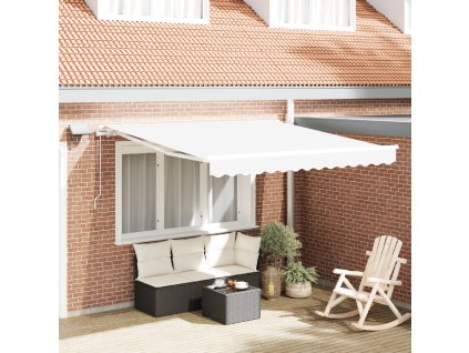 Budsorovatelné zastřešení Bílá 300 x 250 cm Textil a ocel