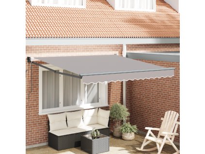 Markýza Světle šedá 3 x 2,5 m Polyester a kov