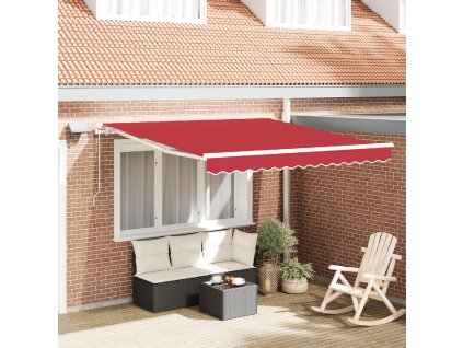 Budsorovatelné zastřešení Červená 300 x 250 cm Textil a ocel