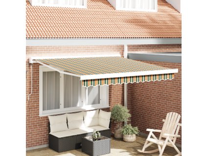 Markýza Zelená a žlutá 300 x 250 x 165 cm Polyester a hliník