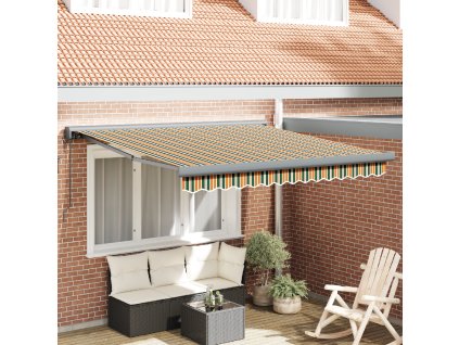 Markýza Zelená a žlutá 300 x 250 x 165 cm Polyester a hliník