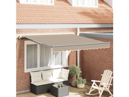 Budsorovatelné zastřešení Béžová 350 x 250 cm Látka a hliník