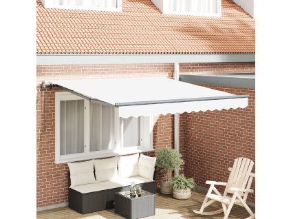 Budsorovatelné zastřešení Bílá 350 x 250 cm Látka a hliník