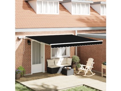 Budsorovatelné zastřešení Černá 400 × 300 cm Textil a ocel