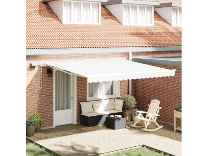 Budsorovatelné zastřešení Bílá 400 × 300 cm Textil a ocel