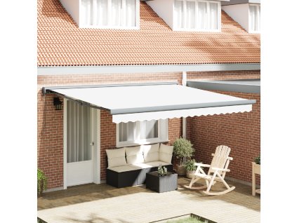 Markýza Bílá 400 × 300 cm Polyester a hliník