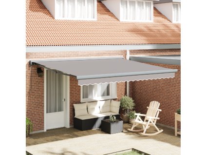 Markýza Světle šedá 400 × 300 cm Polyester a hliník